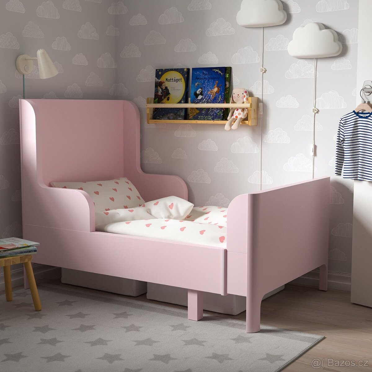 Dětská postel IKEA BUSUNGE růžová - 2
