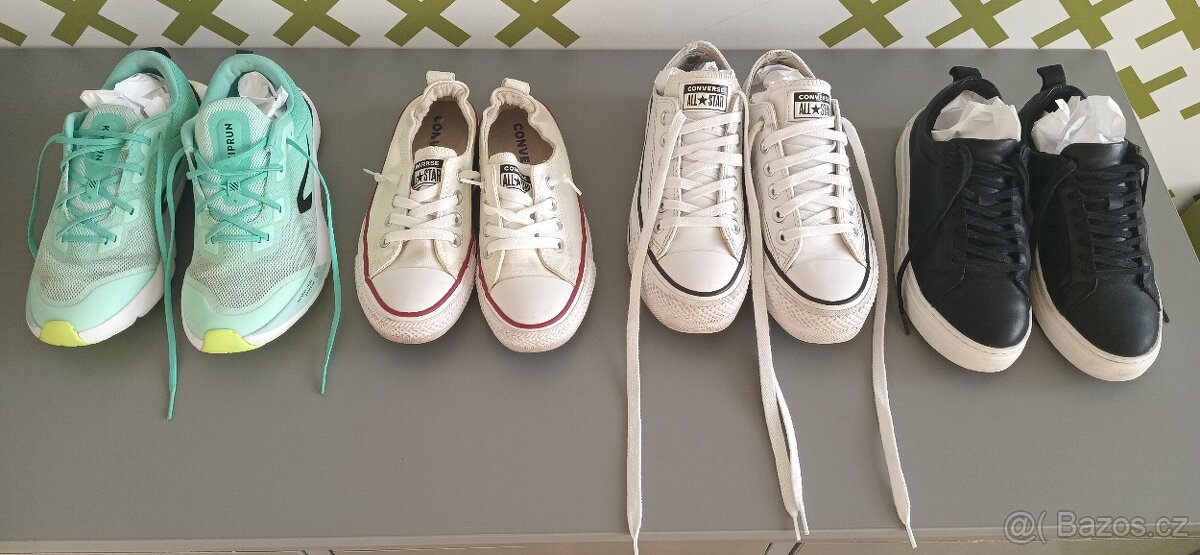 4 páry - sada dívčích botů Converse,Vagabond,Kiprun - 2