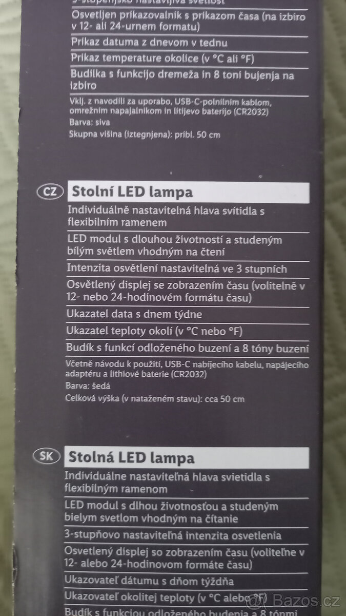 stolní LED lampa s hodinami , teplotou - nová - 2