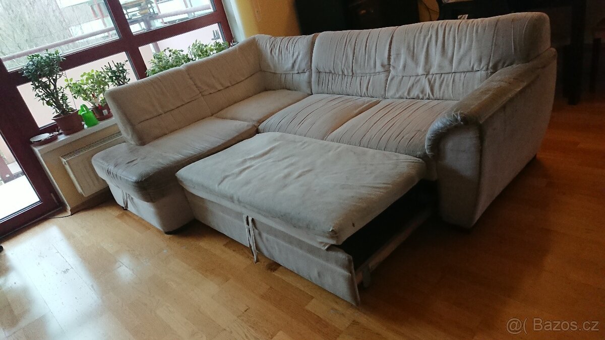 Rozkládací pohovka s úložným prostorem do L - 2