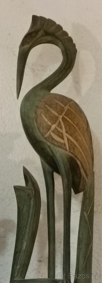 Dekorace dřevěná volavka - 2