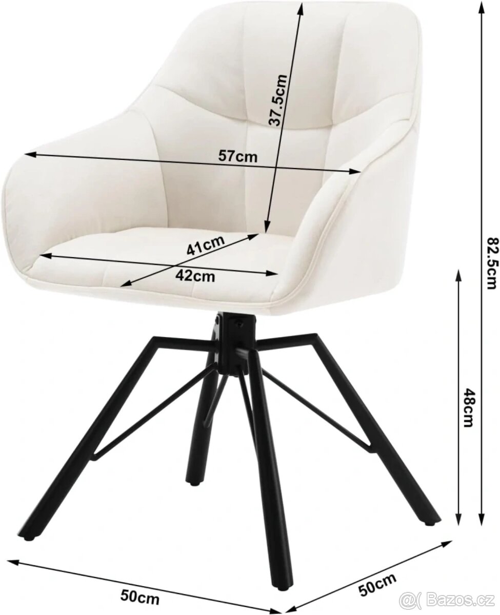 Otočná židle WOLTU , skandinávská jídelní židle, samet - 2