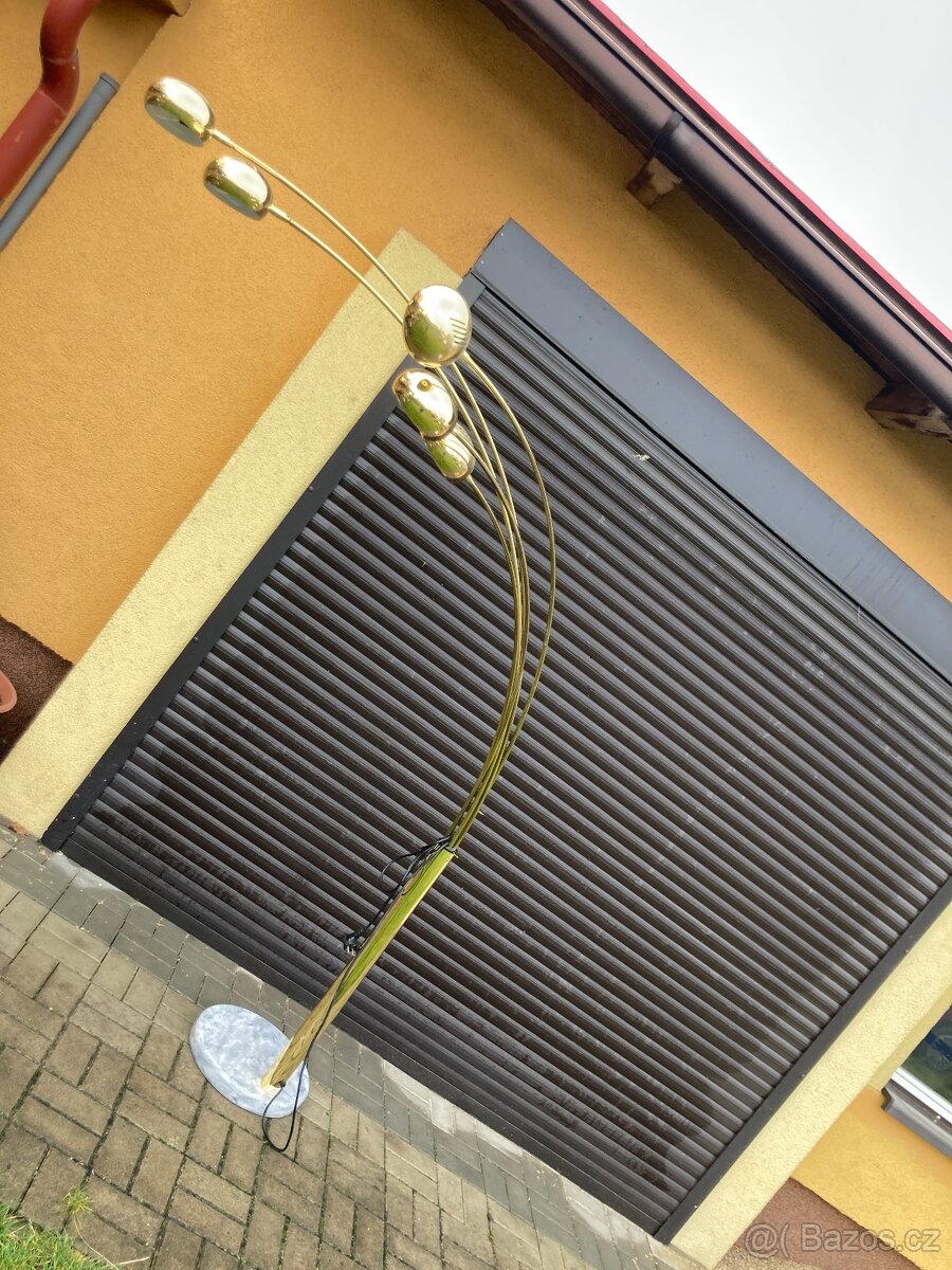 Velká stojanová retro lampa Orion - Mosaz / Mramor - 2