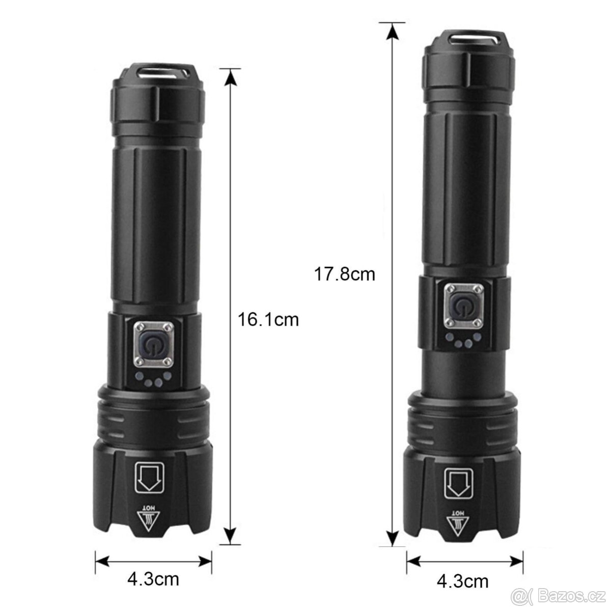 Dobíjecí taktická svítilna s vysokým světelným zdrojem - 2