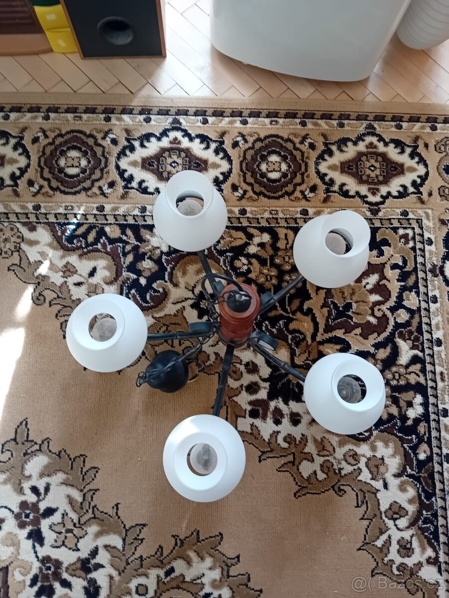 Lustr dřevo kov - 2