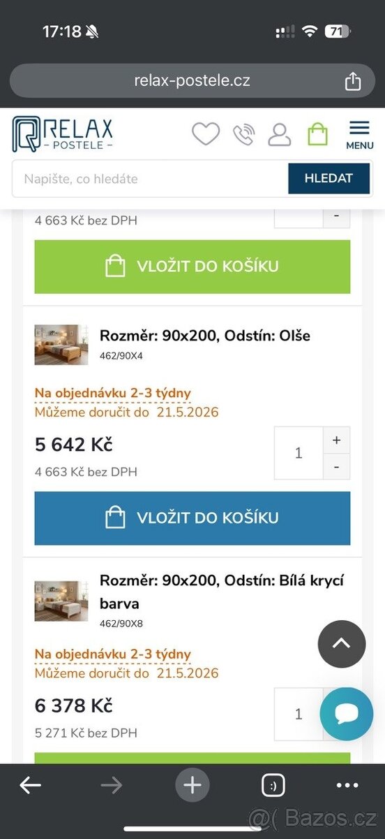 Prodám postel s roštem - 2