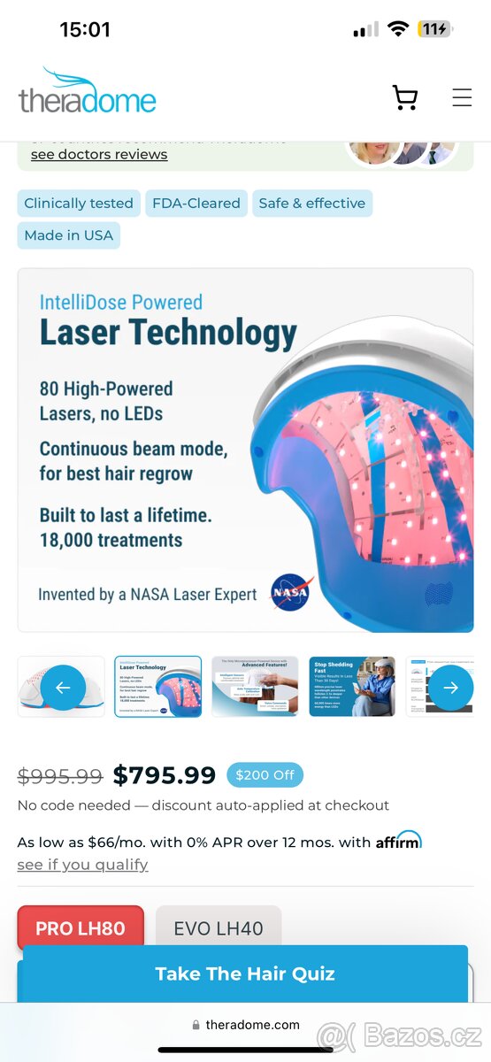 Theradome PRO Laser Přilba pro růst vlasů - 2