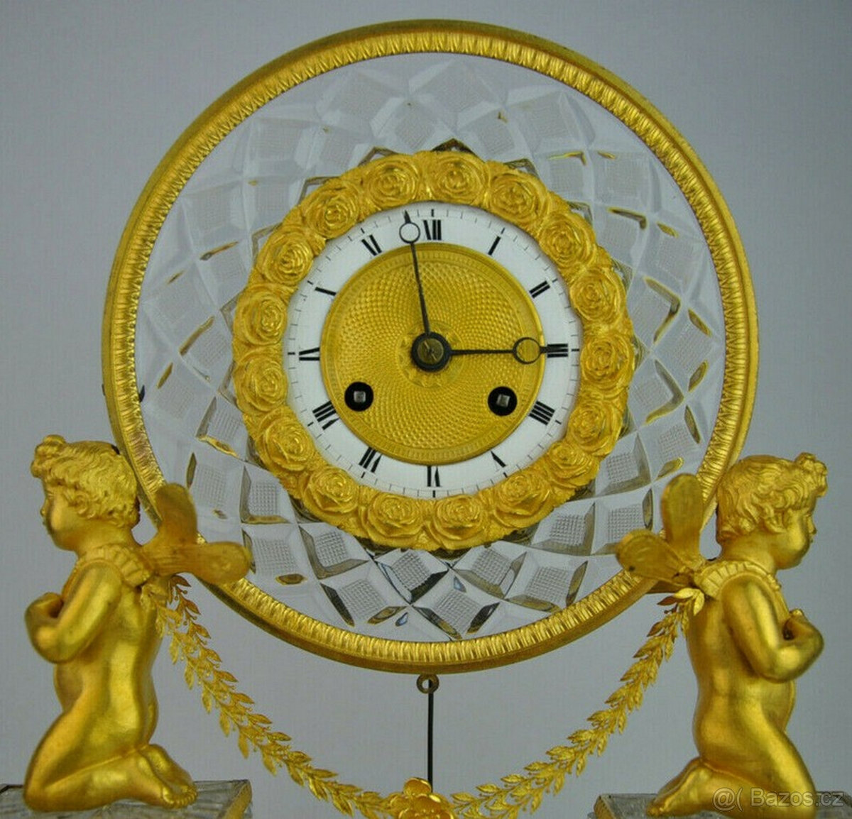 Extrémně vzácné zdobené kyvadlové hodiny s okřídlenými putti - 2