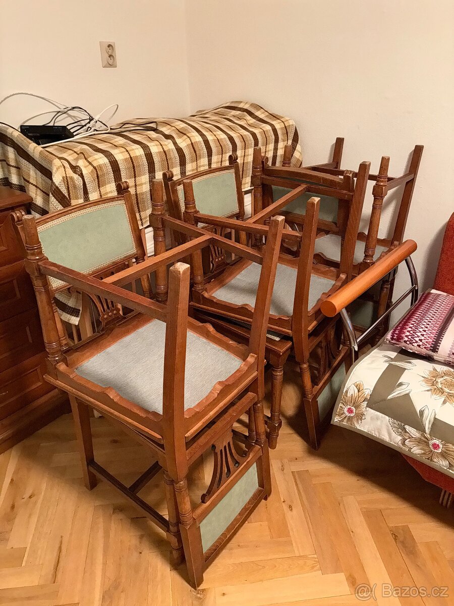 Stylová retro židle z masivu – 6 ks k dispozici (1 000 Kč/ks - 2