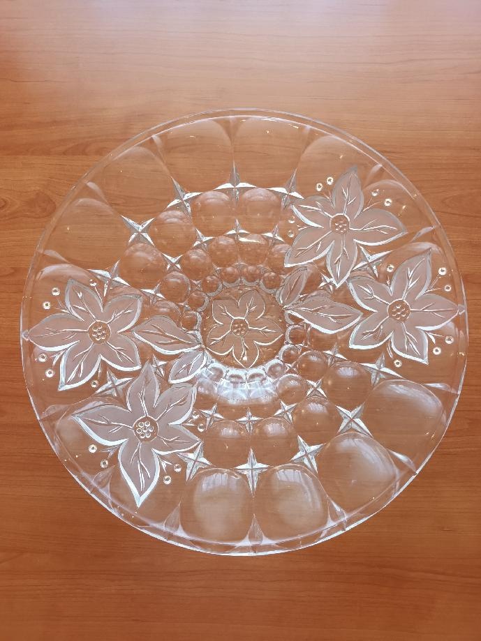 SKLENĚNÁ DEKOROVANÁ MÍSA NA OVOCE - 35 CM - 2