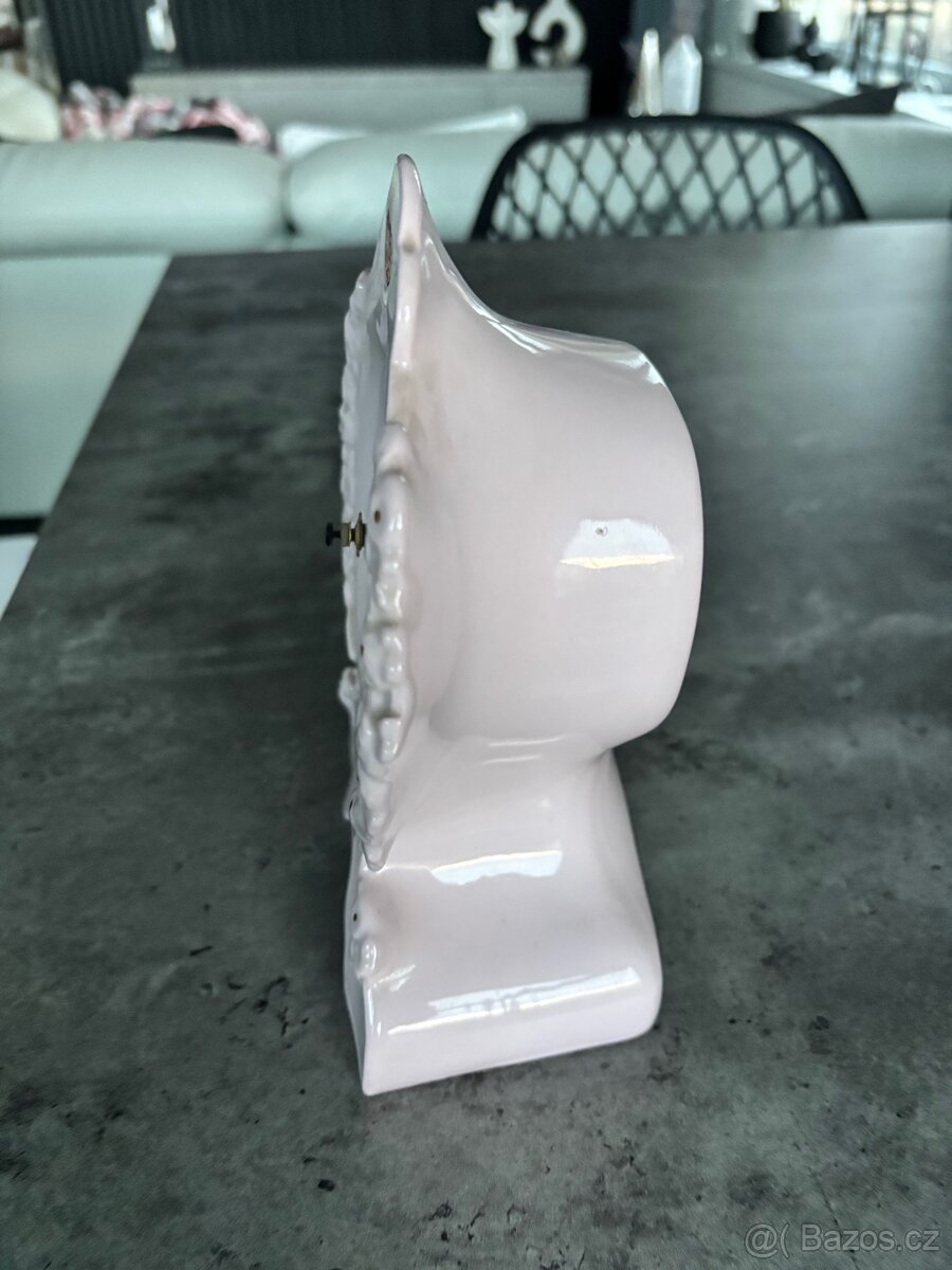 Růžový porcelán - hodiny - 2
