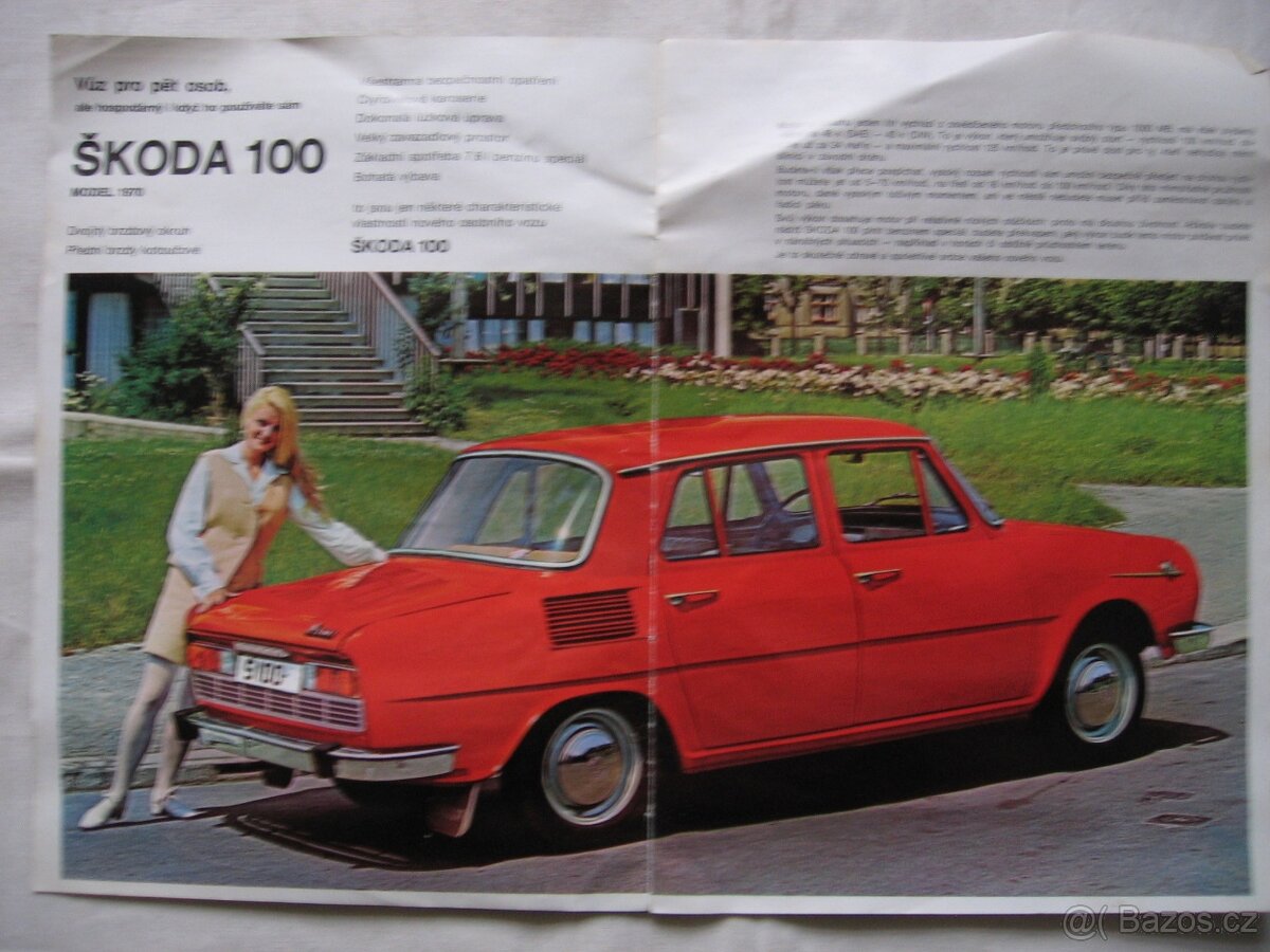 Prospekt auto škoda rok 1970 - 2