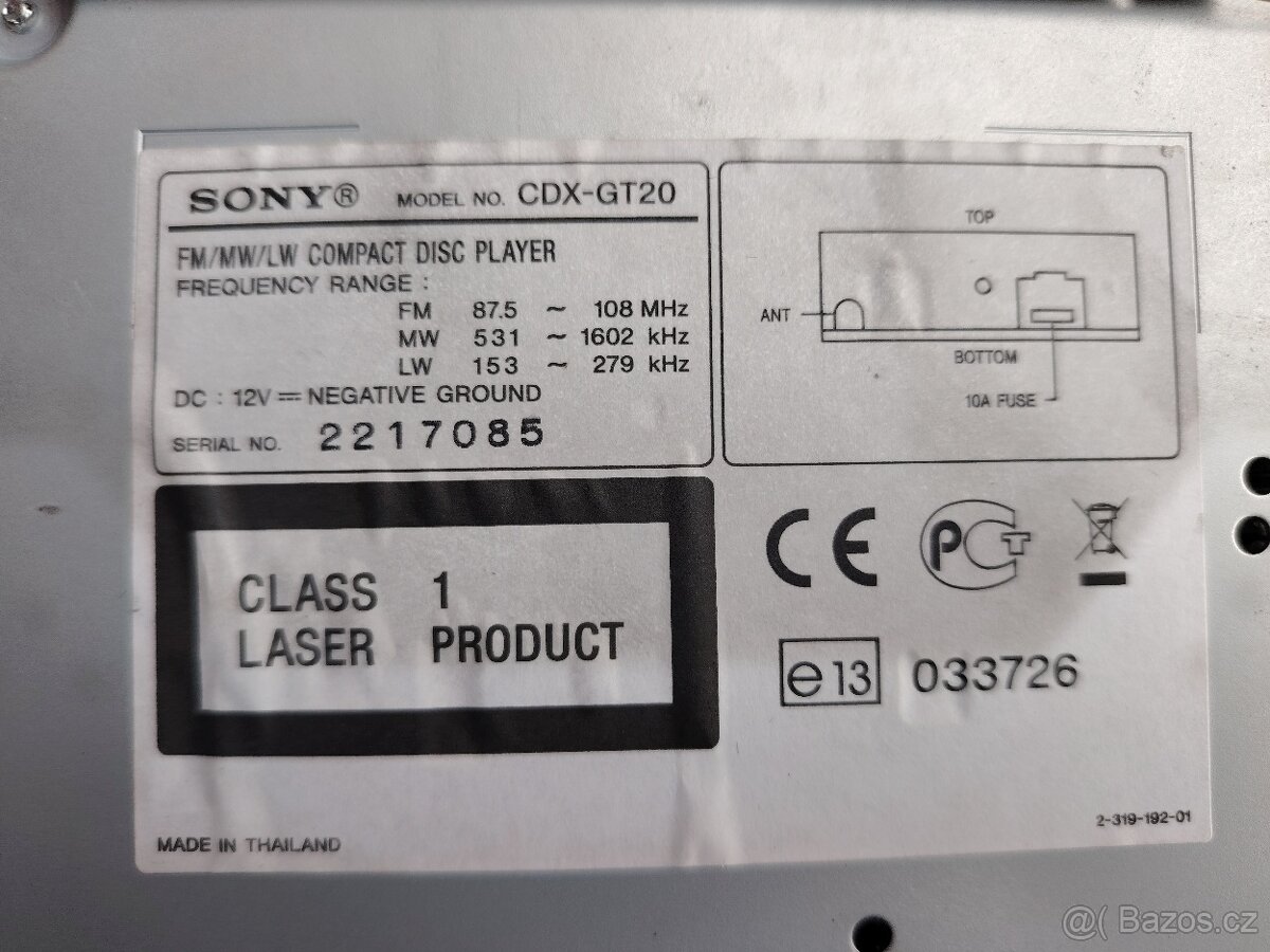 Autoradio Sony cdx-gt20 - 2