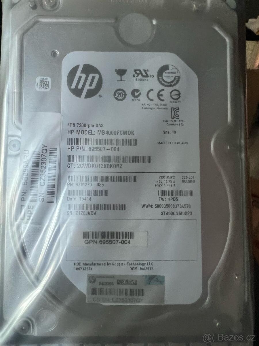 💽 NOVÝ HP 4TB 7200rpm SAS pevný disk s rámečkem - 2