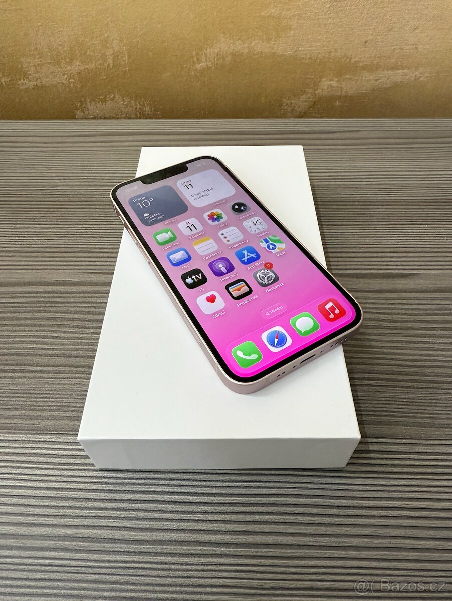 Apple iPhone 13 mini 128GB růžový, baterie 100% - 2