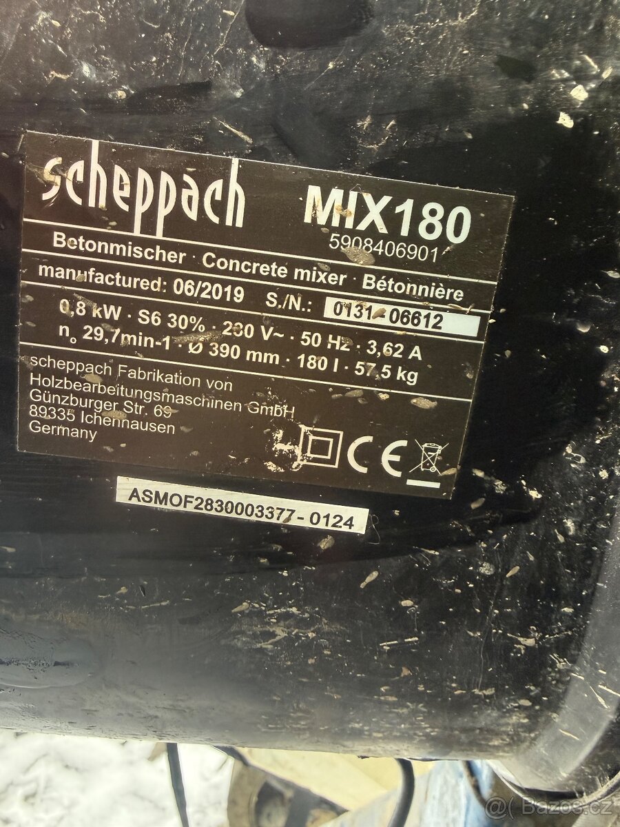 Míchačka Scheppach 180 L - 2