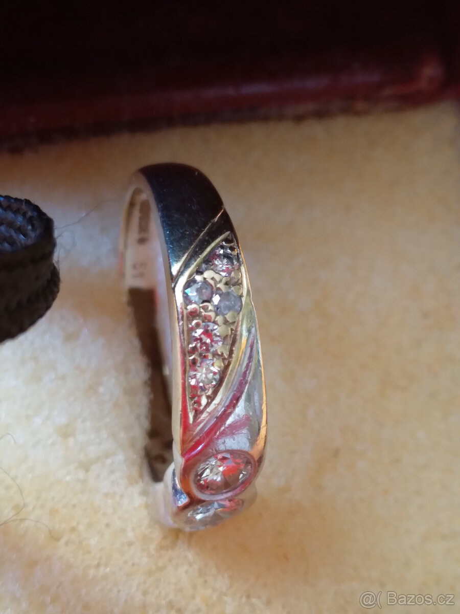 Prsten zlatý s brilianty - 2