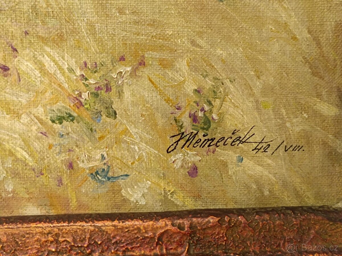 Obraz Jan Němeček, Vysočina 1942, olej 57x67 - 2