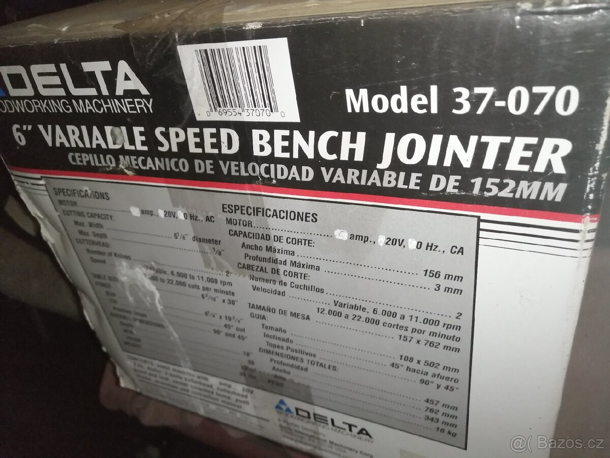 6" stolní hoblovací fréza Delta 37-070 - 2