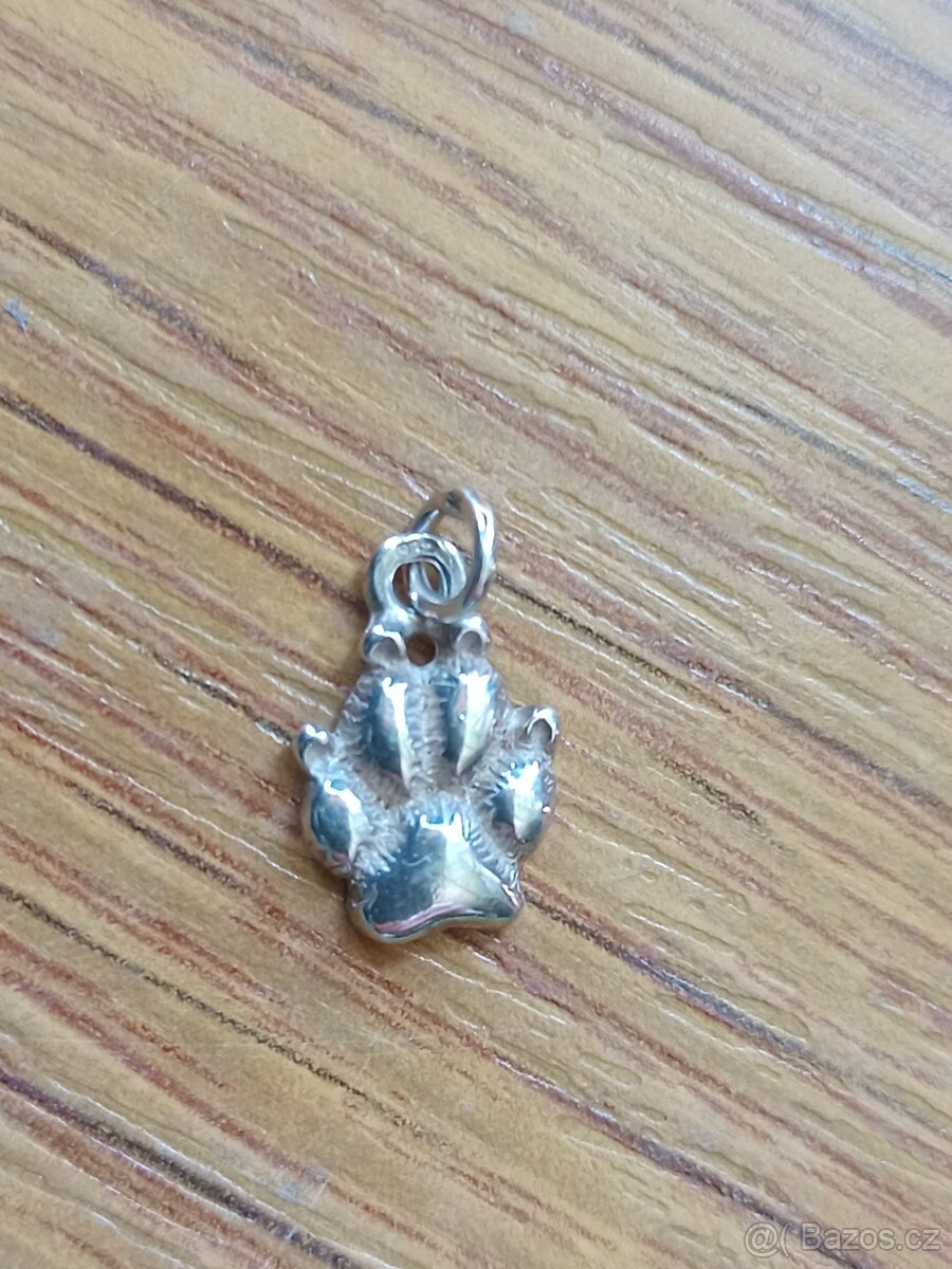 Přívěsek + náušnice psi packa - 2