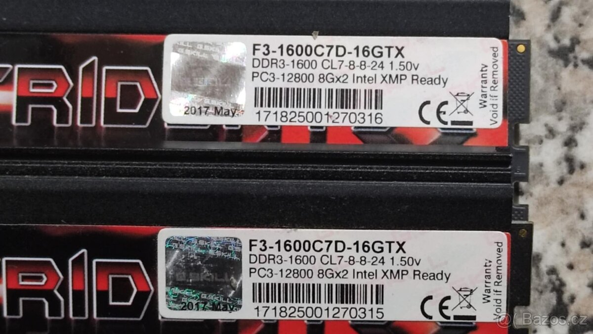 16GB DDR3 1600 CL 7-8-8-24 1,5V XMP G.Skill TridentX - 2