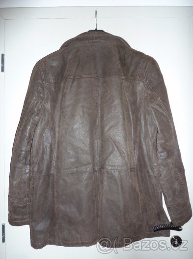 hnědá pánská kožená bunda Canda - 2