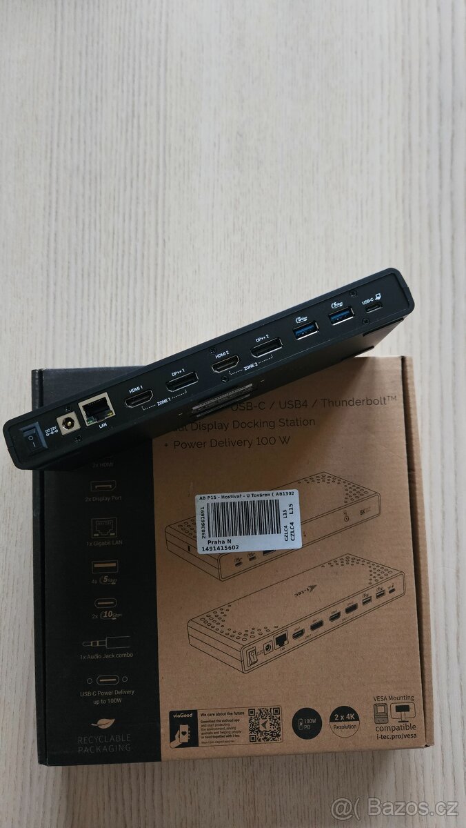 💻 i-tec dokovací stanice USB-C / Thunderbolt (2× 4K, PD 100 - 2