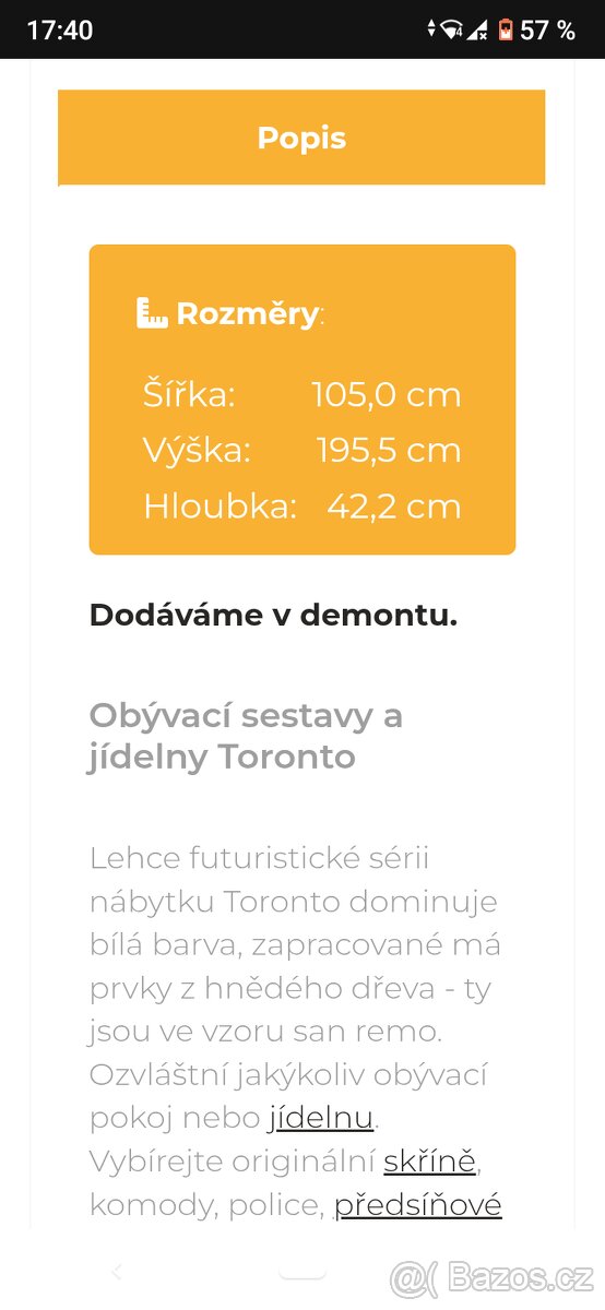 Vitrínová skříň Toronto - 2