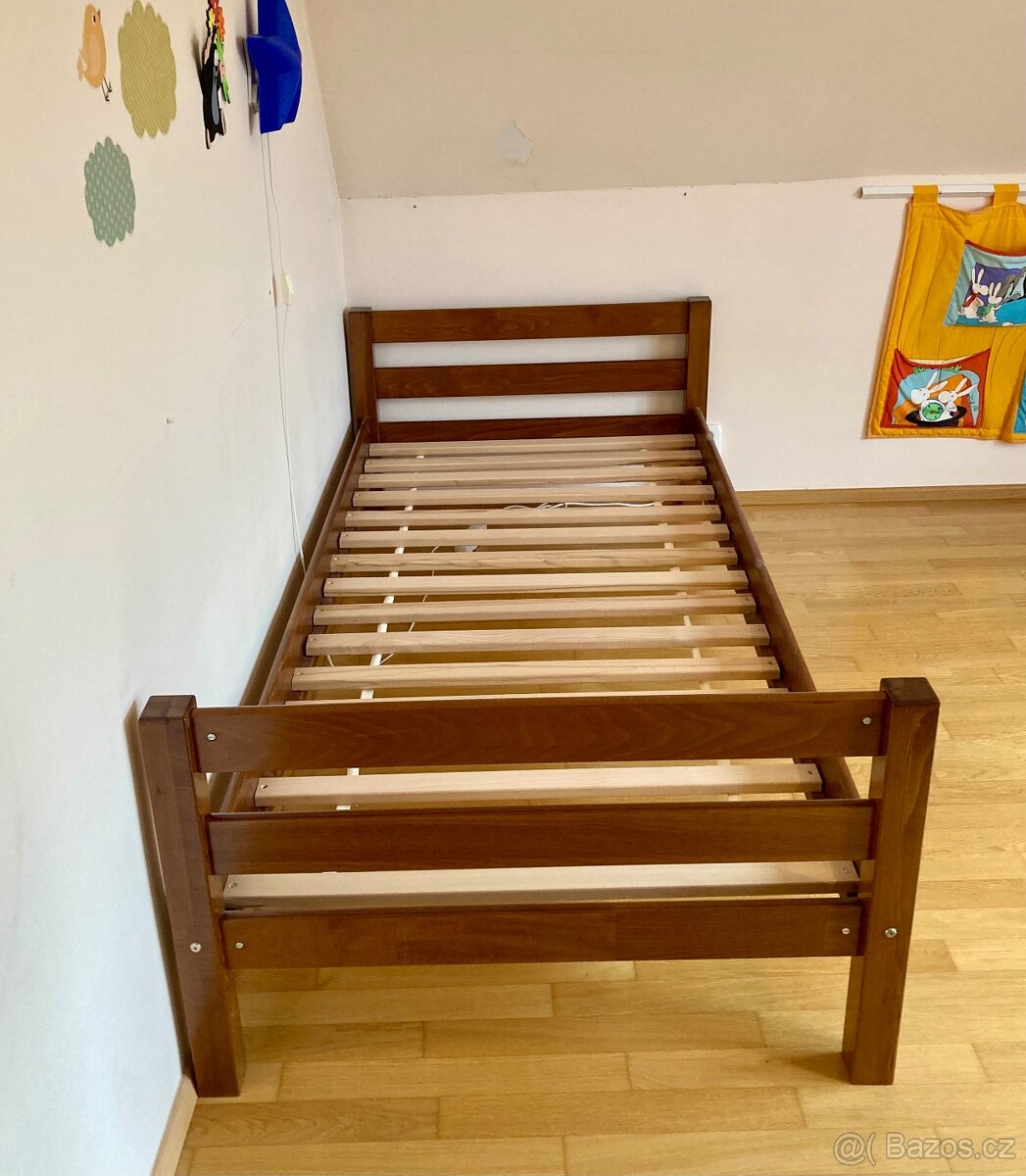 Dřevěná postel 90 cm, buk - 2