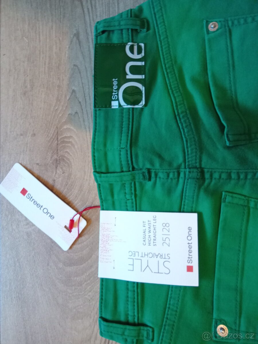Prodám nové zelené džíny/rifle Street One 25/28 - 2