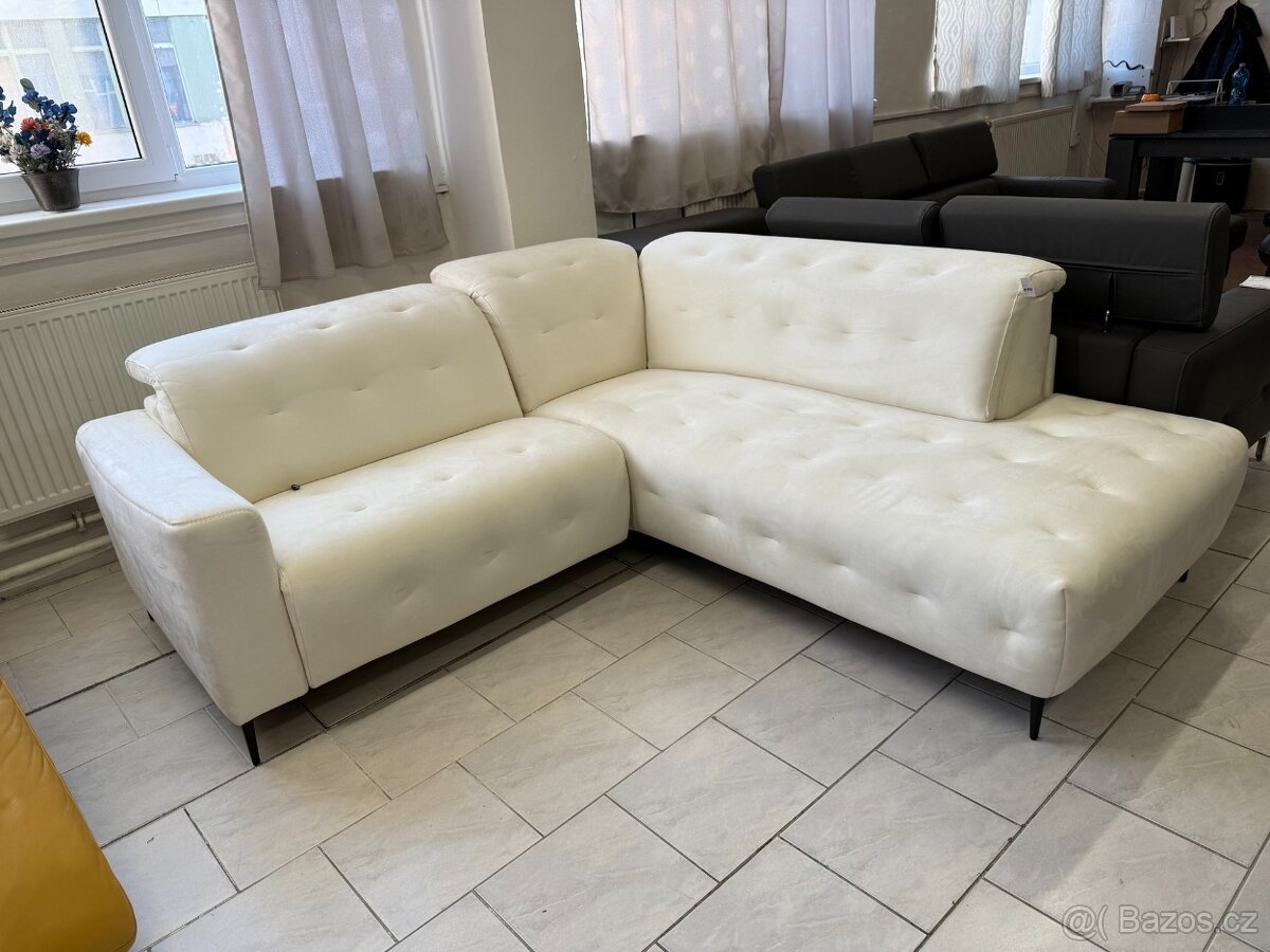 Rohová el. poloh. sedací souprava čalou. NEPOUŽITÁ - 2