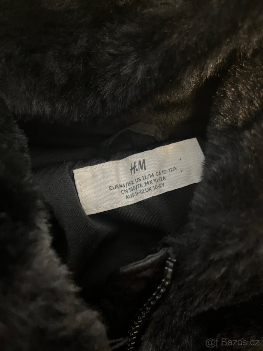 Prodám černý kožíšek bundu vel 146/152 - 2