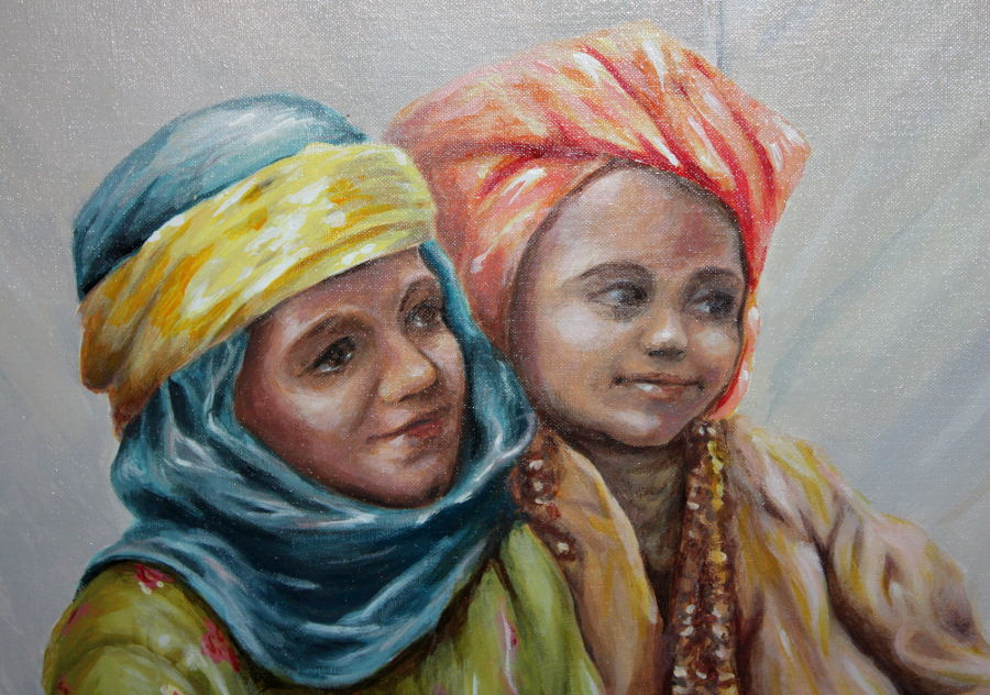 obraz Orient, XXXL 146 x 186 cm, olej posudek na 110.000,-Kč - 2