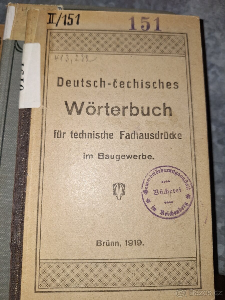 Slovníky německo české anglické technické z let 1920 - 2