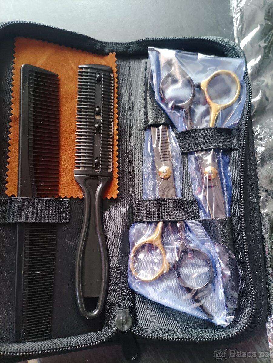 Kadeřnické nůžky set + zástěra - 2