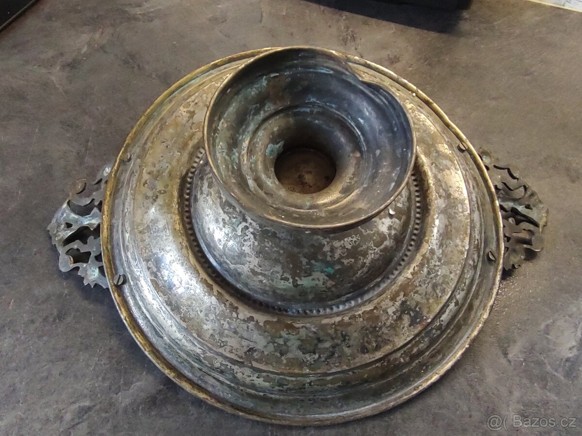 Stará zdobená mosazná mísa - 2