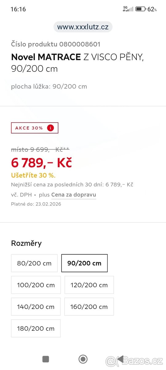 Matrace z paměťové pěny - 2