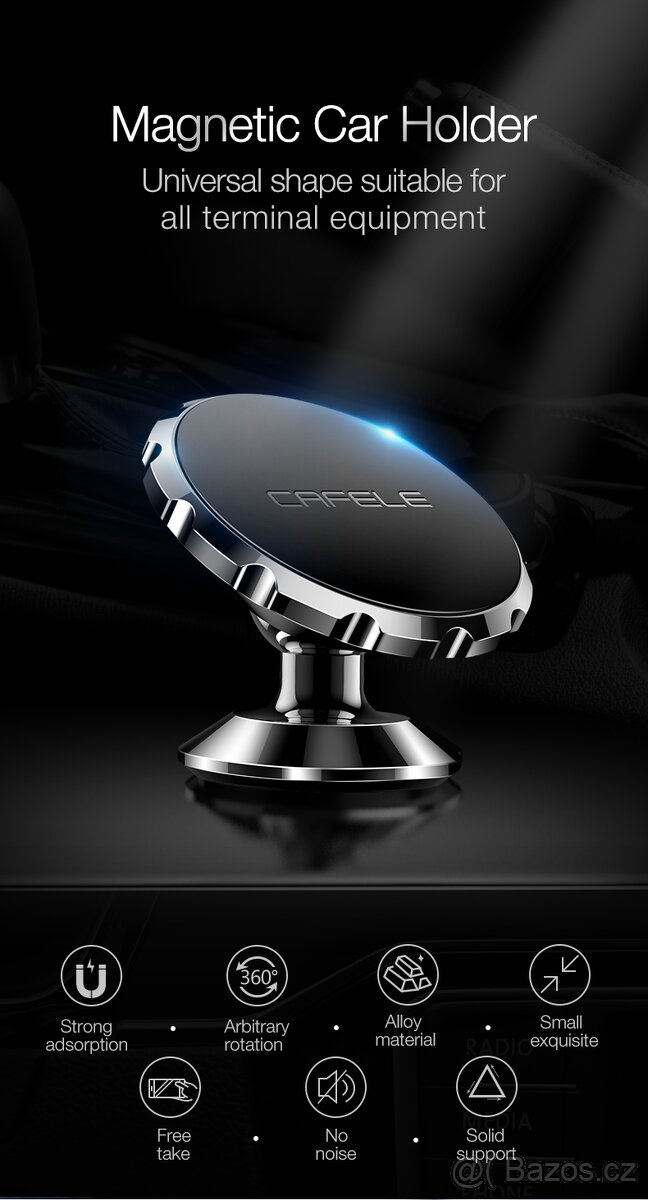 Magnetický držák telefonu, tabletu nejen do auta - 2