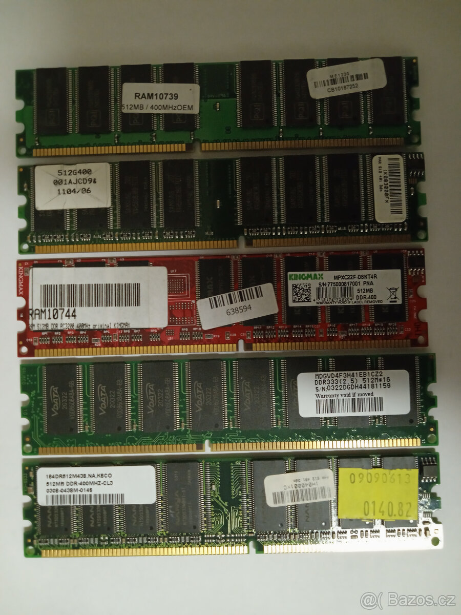 Paměti- 1 GB a 512MB DDR1. - 2