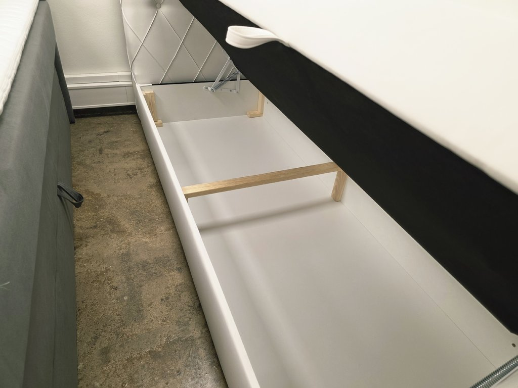Nová bílá boxspring postel AMAY KING 160x200 cm - 2