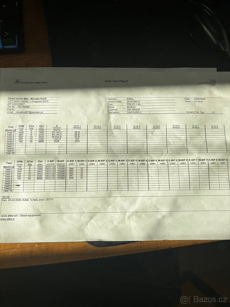 Vstřikovače 2.0sdi po repasi - 2