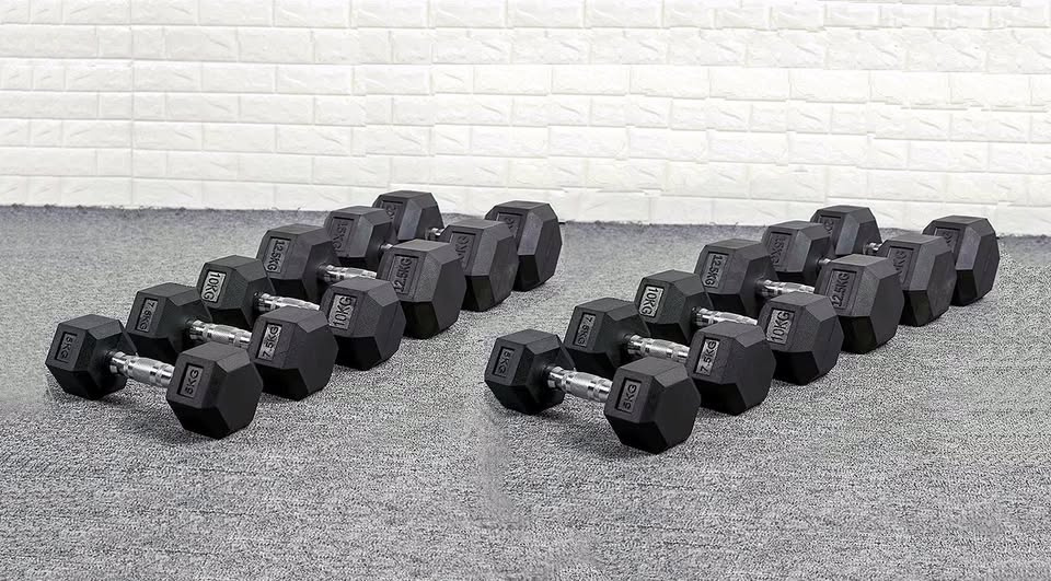 jednoruční činky sada 140kg HEXA (5-20kg) - 2