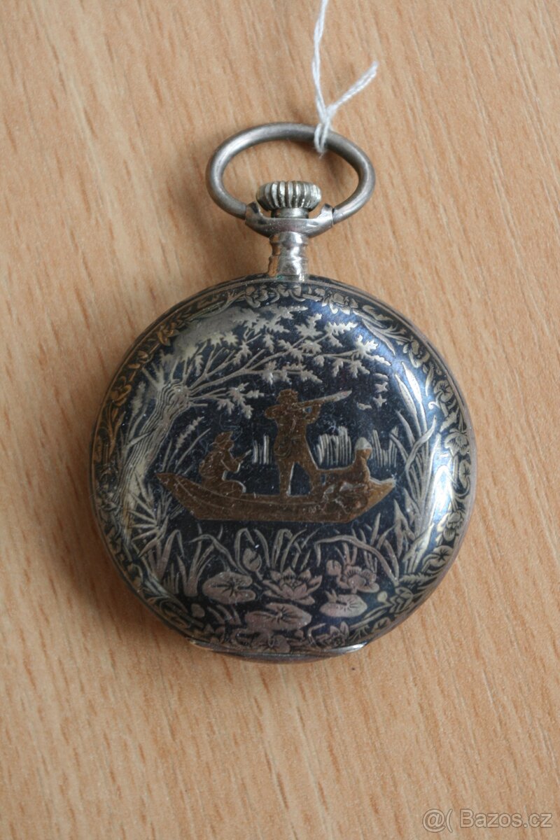 Historické starožitné stříbrné, tulové kapesní hodinky - 2