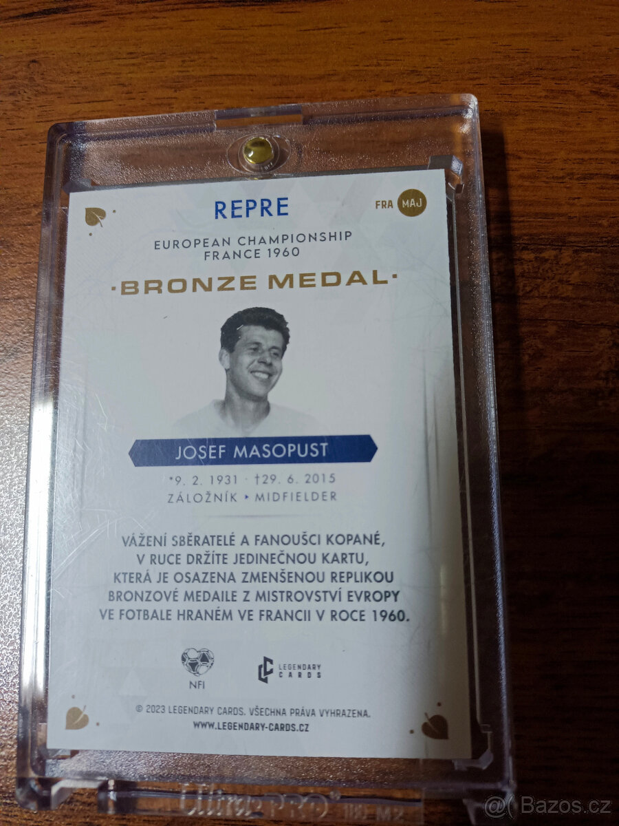 Josef Masopust 1/14 Legendary Cards bronzová medaile - 2