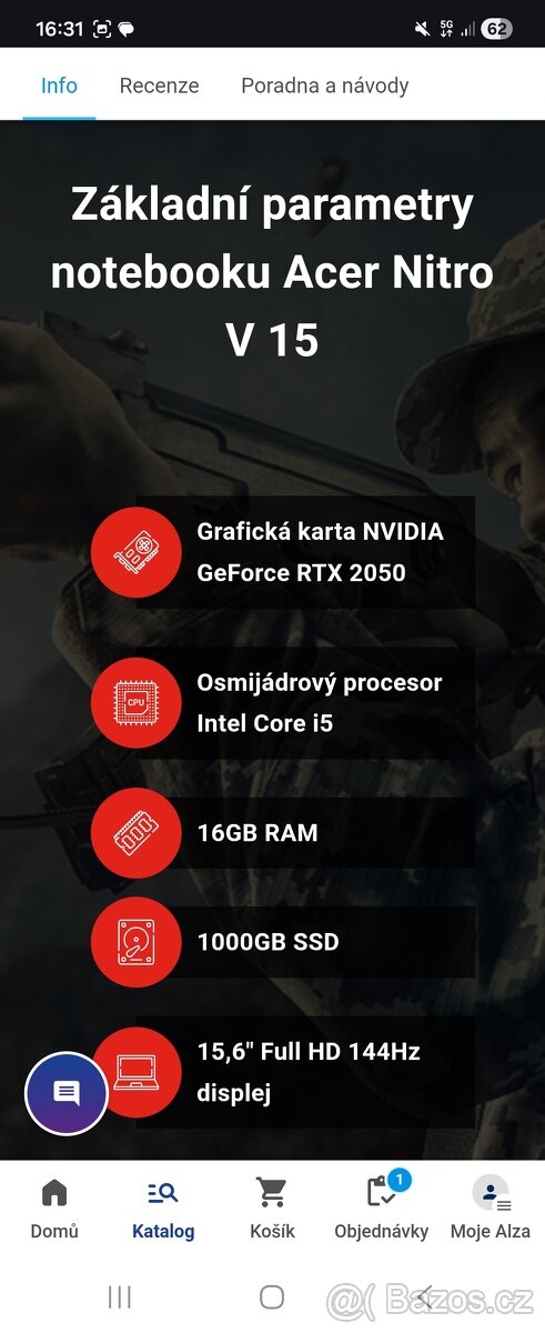 Acer NITRO V 15 - černo/modrý - 2