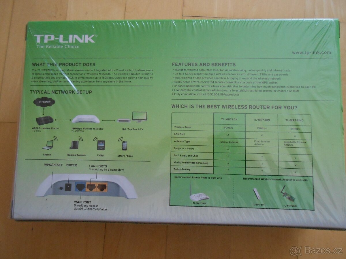 Prodám wi-fi router TP-LINK TL-WR720N - 2