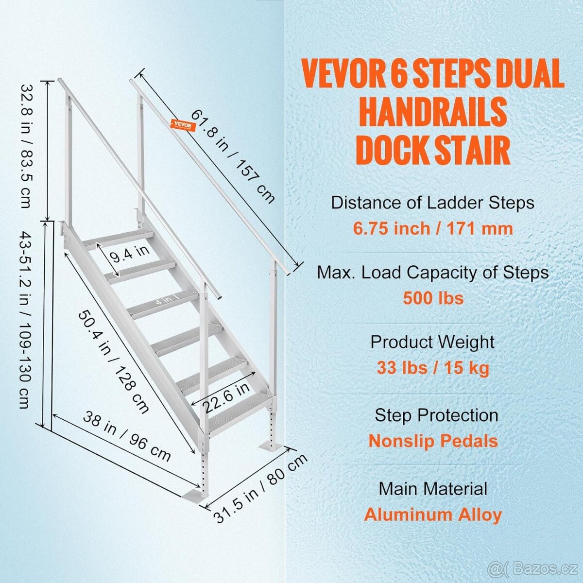 Hliníkové dokovací schůdky, 6 stupňů - 2