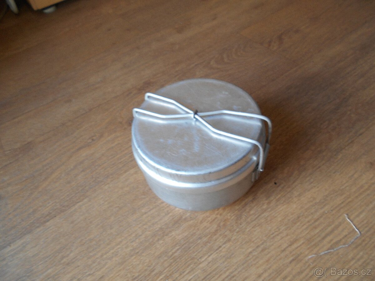 Hliníkový ešus + lihový vařič a zbytek lihových tablet - 2