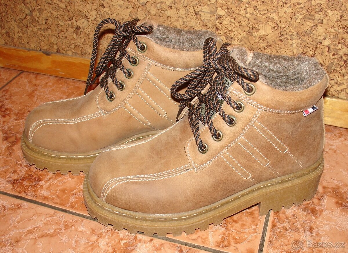 NOVÉ pánské/chlapecké zimní kožené značkové boty vel.37 - 2