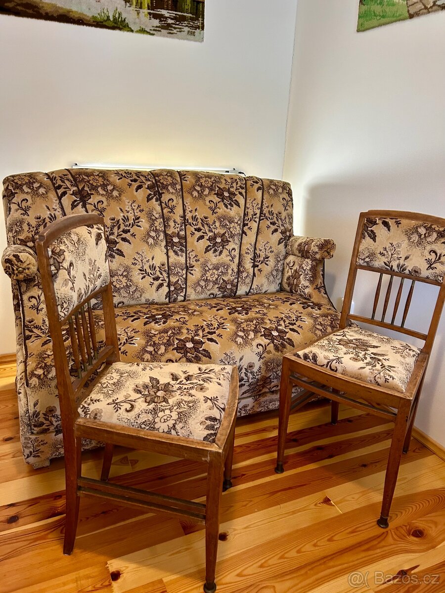 Gauč + 2 židle 1934 – V. Frynta, Trutnov – Art Deco / funkci - 2